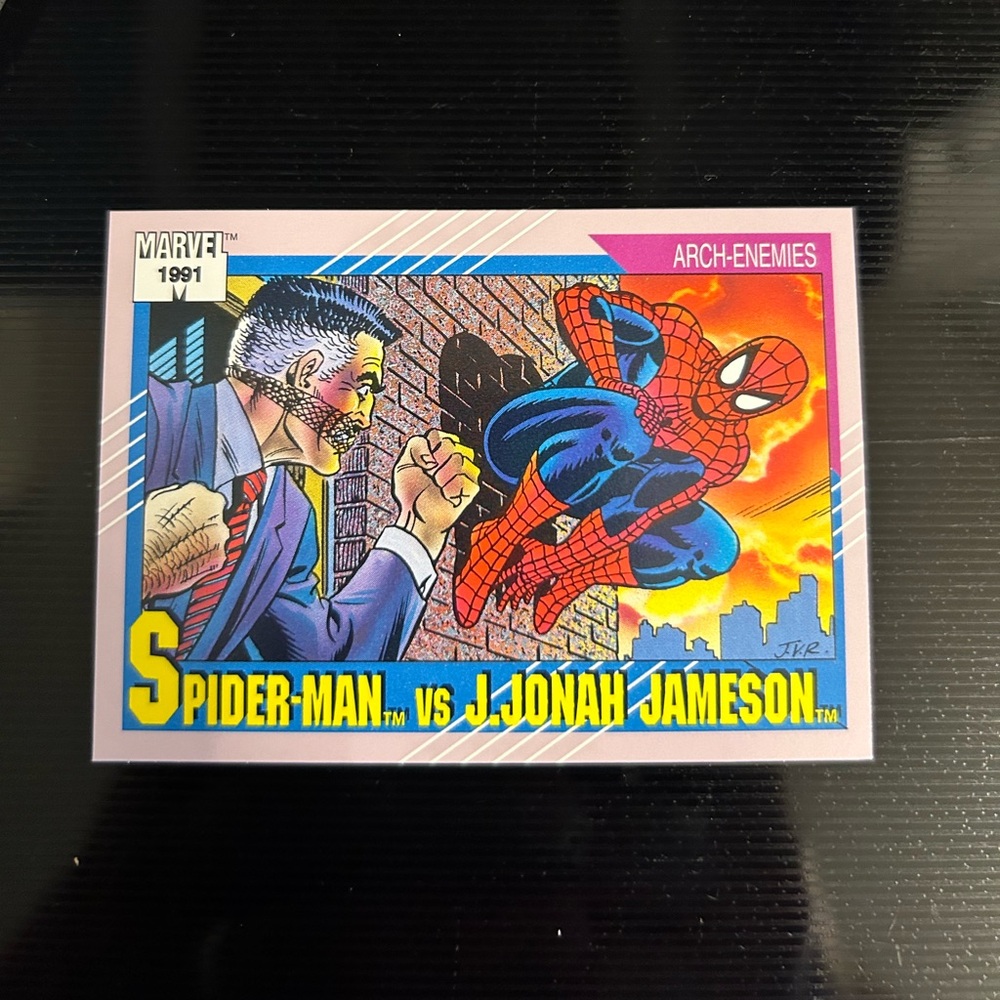 💥💥Spider-Man vs. Jonah Jamieson. Marvel 1991 Card #121